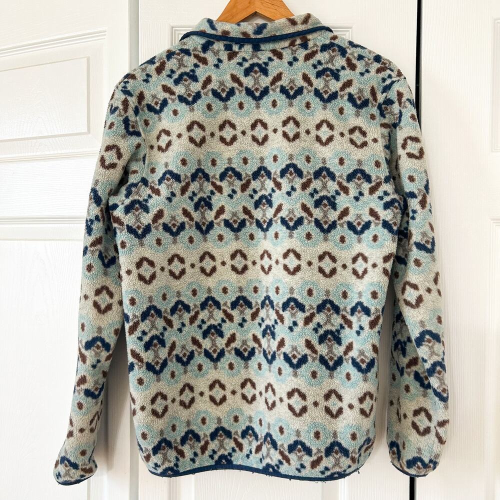 Patagonia Synchilla Snap T Pullover Womens Medium Blue Aztec Fleece Jacket - Picture 4 of 6
